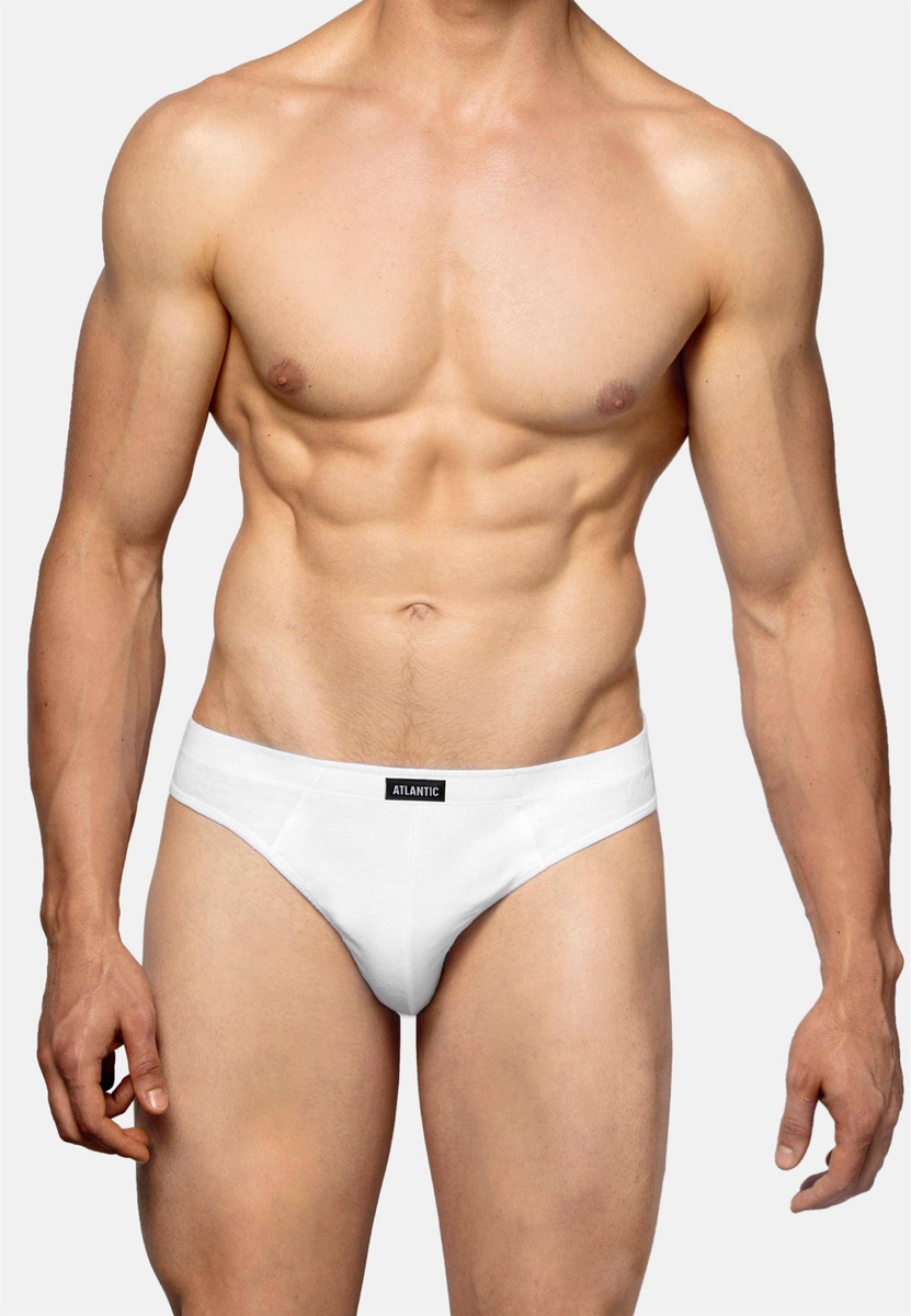 Białe klasyczne slipy męskie 100% bawełna Atlantic – komfort na co dzień.