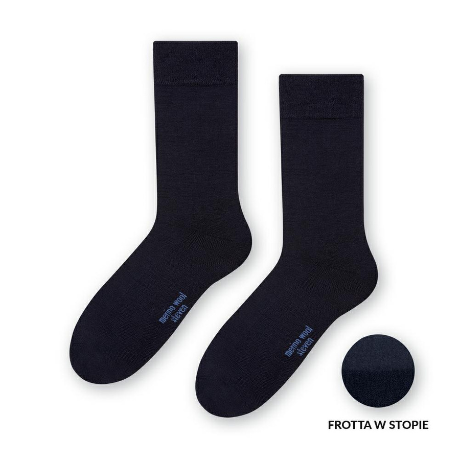 Granatowe Skarpety Męskie Merino Comfort