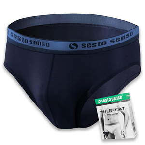 3x Slipy męskie z ozdobna gumą WILD CAT