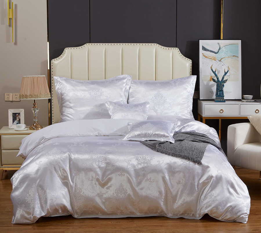 Kremowa ekskluzywna pościel 120 g/m2 Model AT006 Spod Igły i Nitki – luksusowy sen