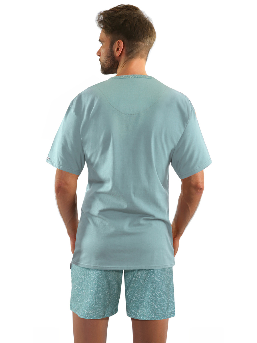 Piżama Męska Krótki Rękaw Krótkie Spodenki