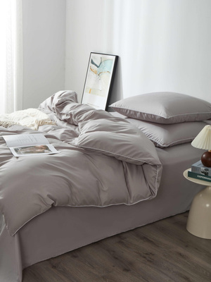 POŚCIEL SATYNA QUEEN PREMIUM SZARA