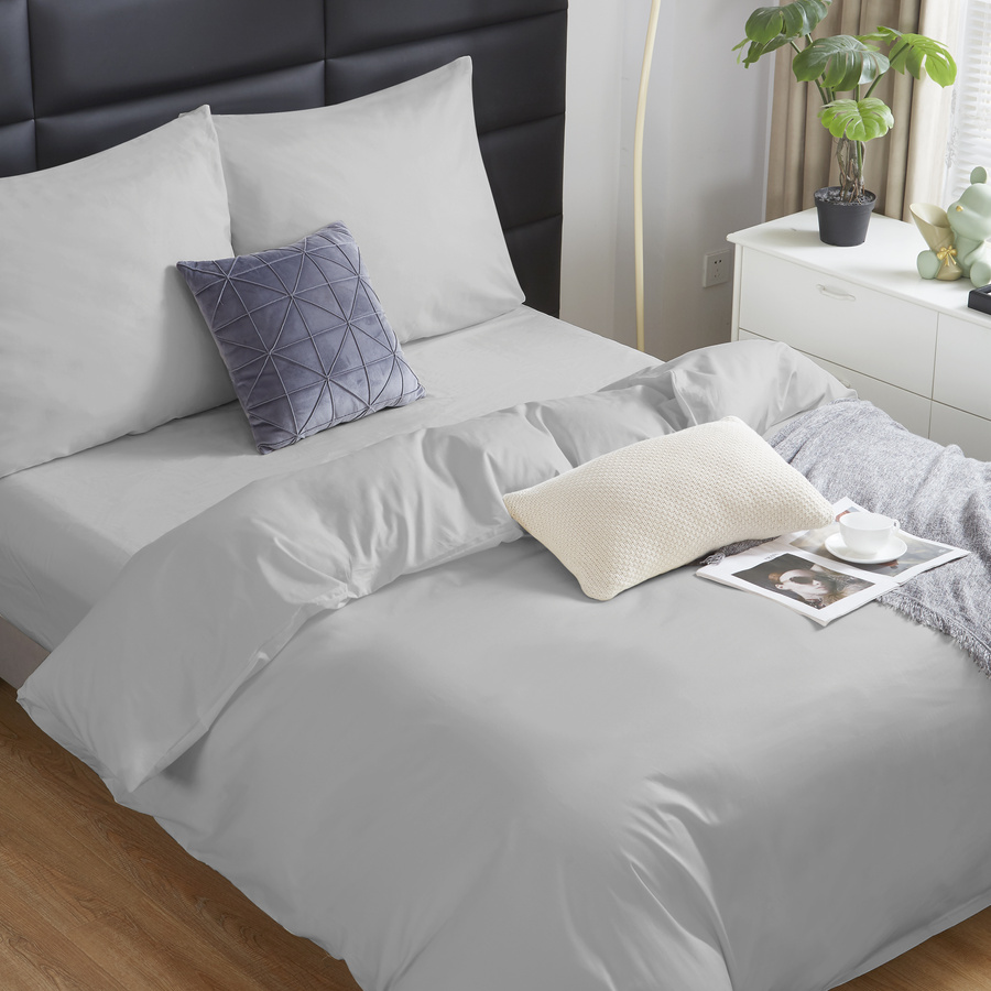 POŚCIEL SATYNA JASNY SZARY