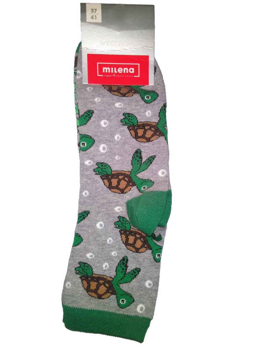 Skarpetki Damskie Bawełniane Żółwie