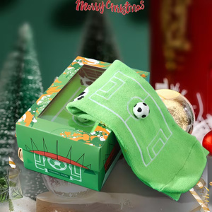 Skarpetki męskie zielone z wzorem piłki nożnej