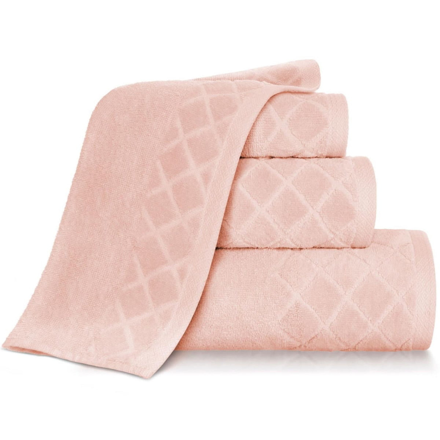 Pudrowy gruby ręcznik z haftem Spod Igły i Nitki – szybkoschnący