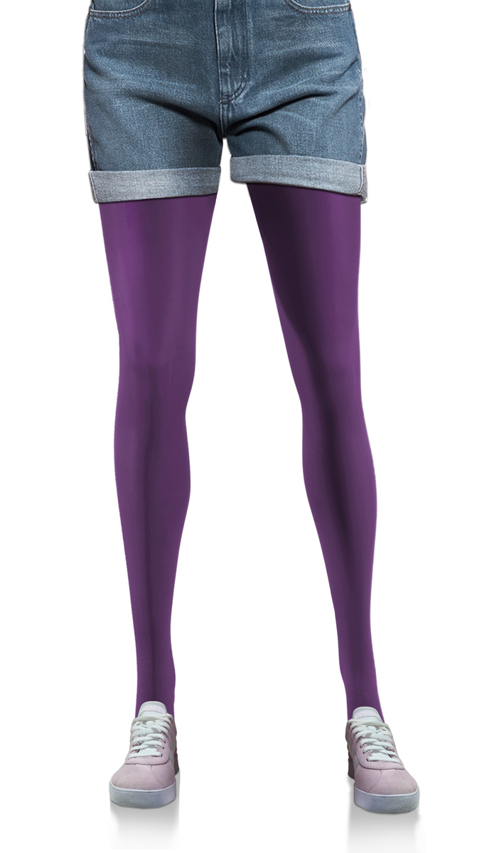 2x Kolorowe rajstopy kryjące z microfibry Hiver 40DEN