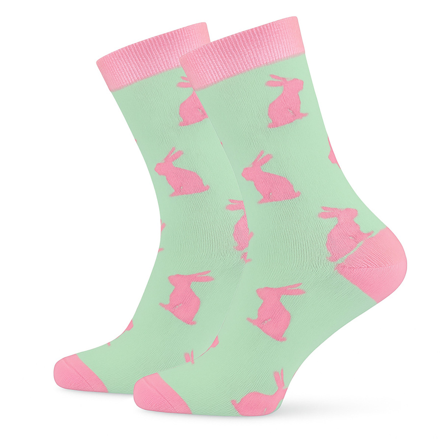 Skarpetki damskie wzorowane w Króliki 75% Bawełna Sestimi – komfort na co dzień