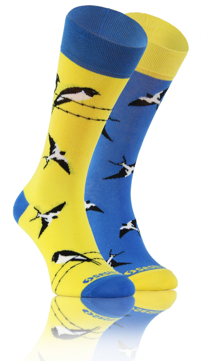 Długie Skarpetki Kolorowe Bawełniane Unisex 90% Bawełna z Zabawnym Wzorem Sesto Senso