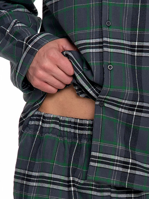 Flanelowa piżama damska z długim rękawem