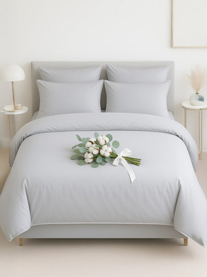 POŚCIEL SATYNA QUEEN PREMIUM SZARA