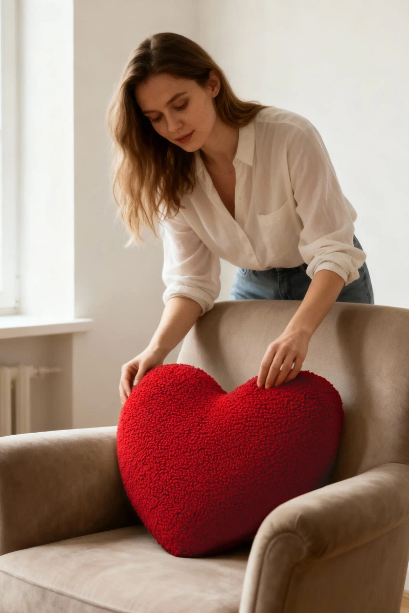 Poduszka Dekoracyjna Serce Czerwone