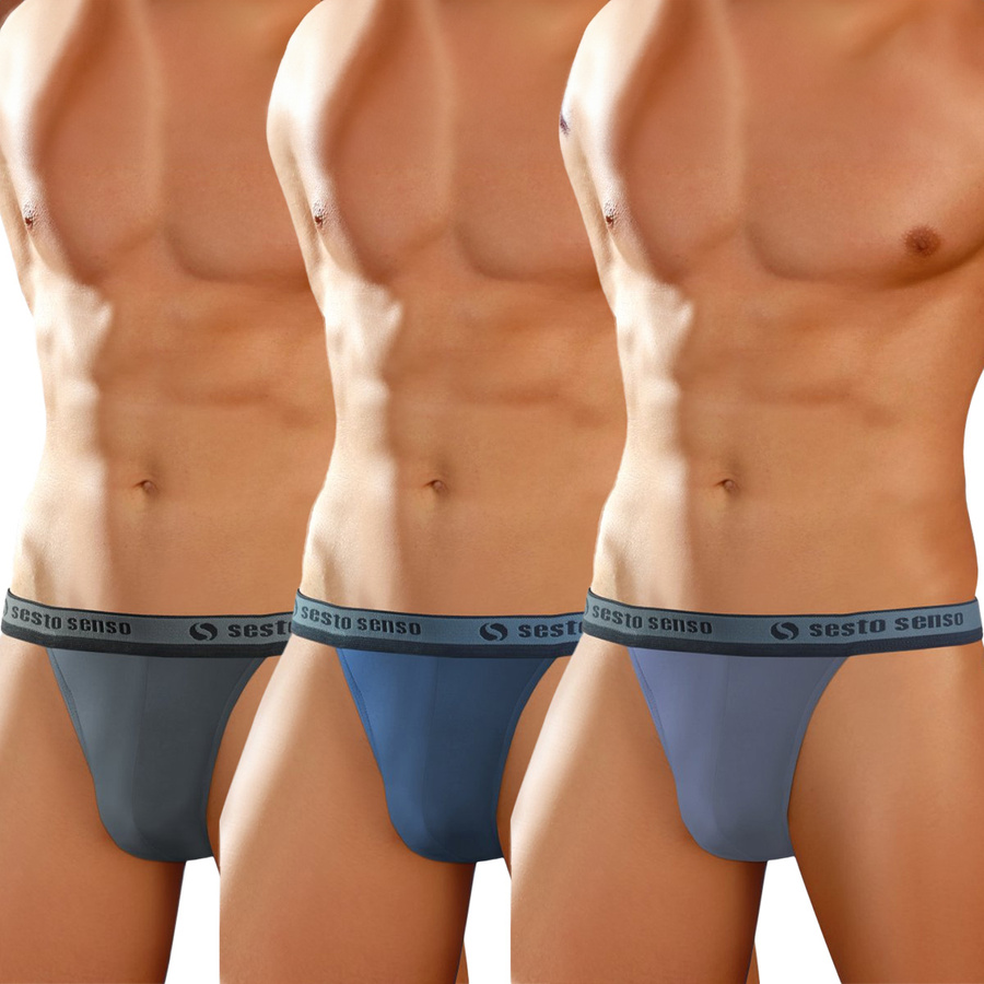 3x Stringi Męskie bawełniane z odkrytą gumą Tiger