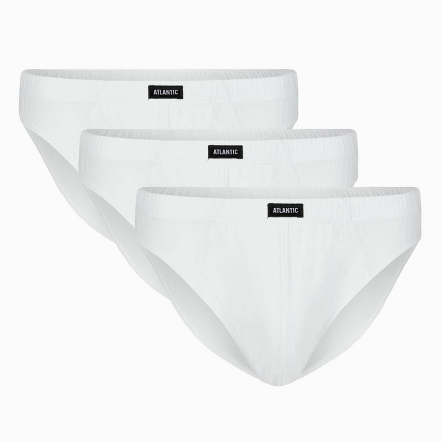 Białe klasyczne slipy męskie 100% bawełna Atlantic – komfort na co dzień.