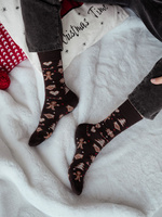 Skarpetki męskie świąteczne Pierniki 1290.037, Kolor Brązowy, Rozmiar 39-42