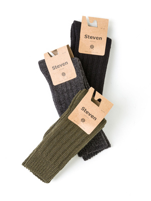 Grafitowe Wełniane Skarpety Męskie na Zimę