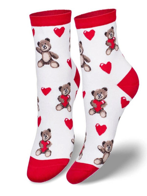 Zestaw Walentynkowy Damski 2-pak 1207.001, Kolor Ecru, Rozmiar 37-41