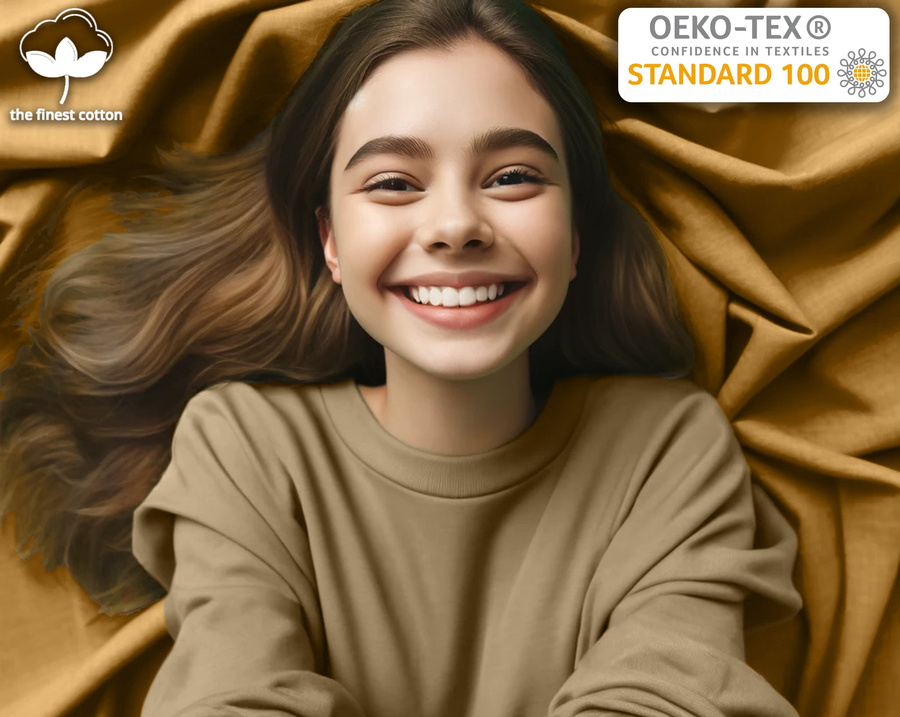 Beżowe elastyczne prześcieradło z gumką 80% bawełna Jersey Sesto Senso – komfort snu