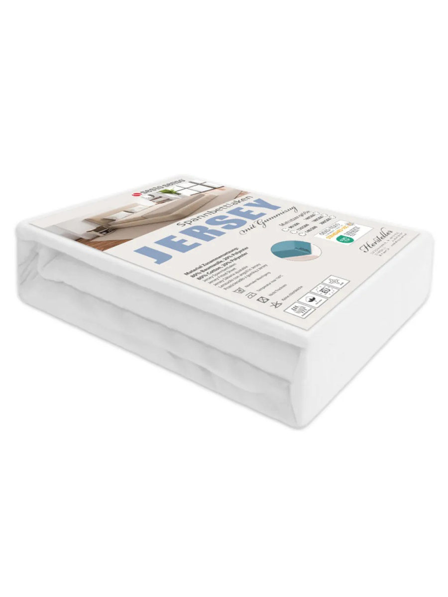 Prześcieradło Jersey z gumką białe