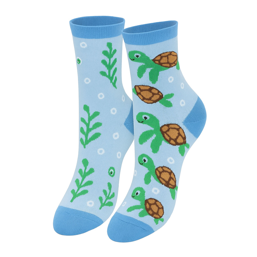 Skarpetki Damskie Bawełniane Żółwie