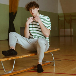 Szare Stopki Antypoślizgowe Bawełna 78% Sport