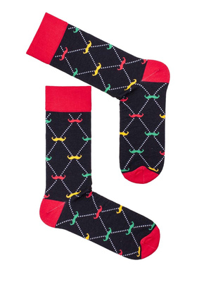 Skarpetki męskie Wąsy 0125.064, Kolor Czarny, Rozmiar 38-41