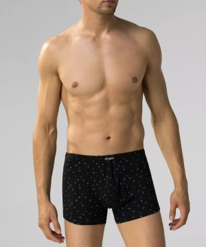 Szmaragdowe i czarne wzorzyste bokserki męskie 3-pack 95% bawełna Atlantic – maksymalna wygoda