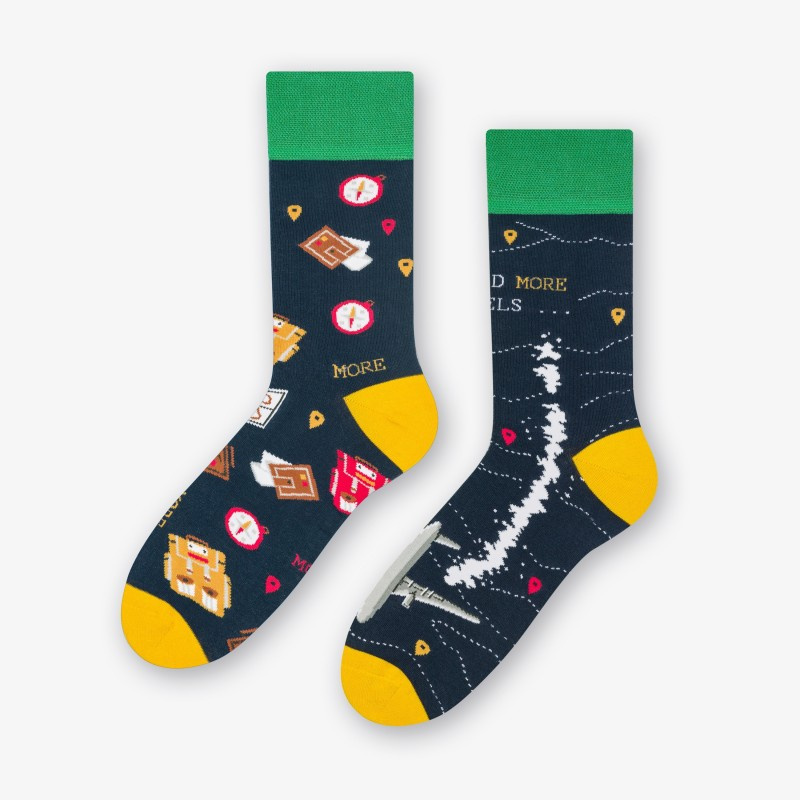 	Kolorowe Skarpetki Damskie/Męskie Podróże Jeans More Fashion