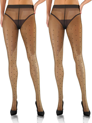 2X Rajstopy w kropki 20 DEN Beti Sesto Senso