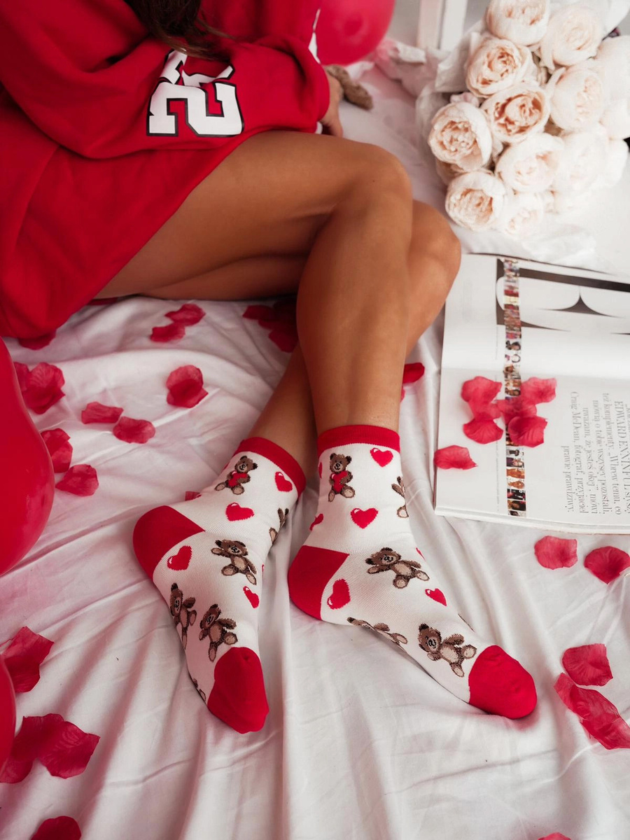 Zestaw Walentynkowy Damski 2-pak 1207.001, Kolor Ecru, Rozmiar 37-41