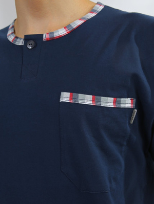 Piżama Męska Krótki Rękaw Krótkie Spodenki