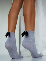 Skarpetki damskie z kokardą rypsową