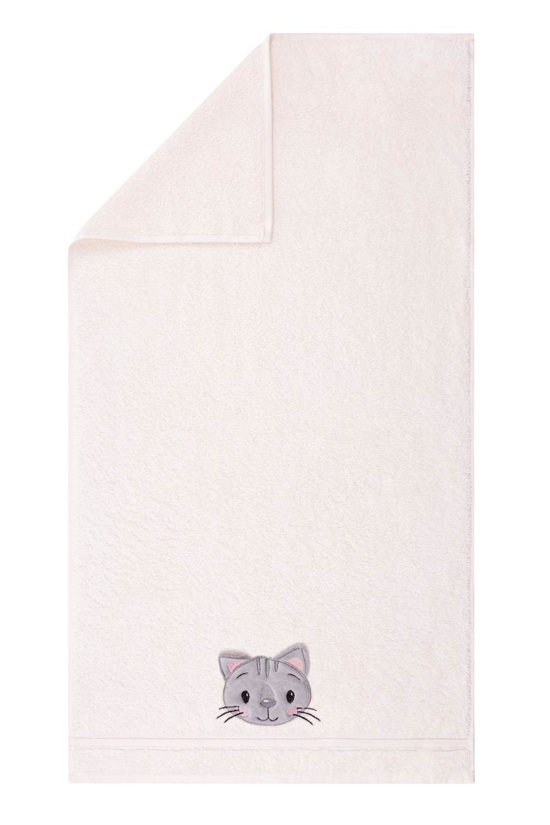 Różowy gruby ręcznik dziecięcy model kotek Spod Igły i Nitki – doskonała chłonność