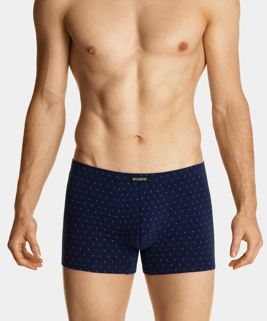 Wzorzyste bokserki męskie 3-pack cotton stretch Atlantic – komfort i oddychalność.