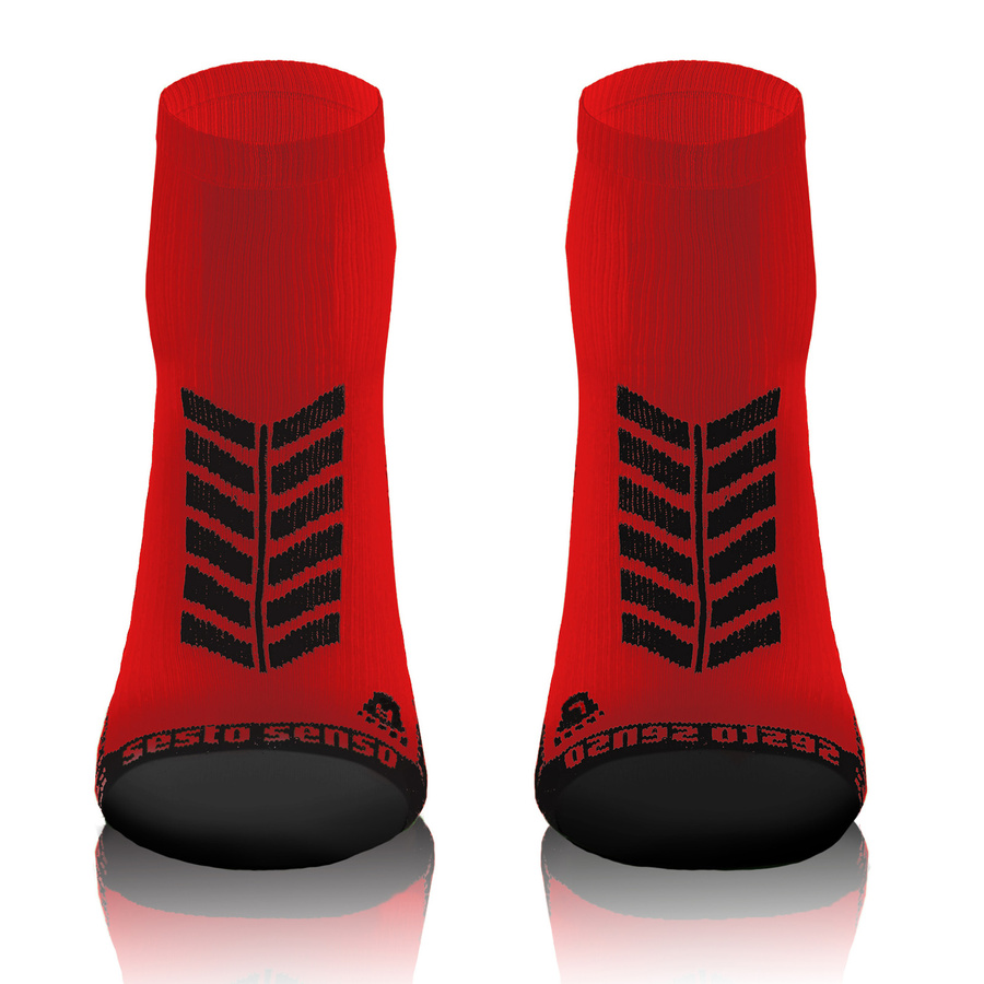 Czerwone oddychające kompresyjne skarpety sportowe unisex Sesto Senso – idealne dla aktywnych
