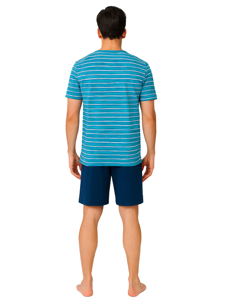 Modna piżama męska beMen 100% bawełna, krótkie rękawy i spodenki – wygoda w domu