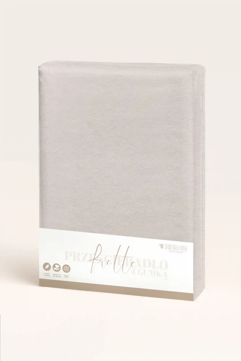 Szare miękkie prześcieradło frotte 160x200 z gumką Spod Igły i Nitki – komfort snu