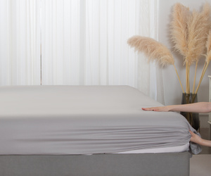 PRZEŚCIERADŁO SATYNA SZARY