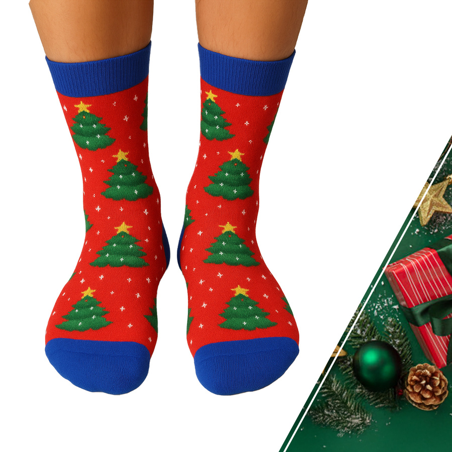 Skarpety męskie Świąteczne super miękkie bawełna Sesto Senso – świąteczny prezent