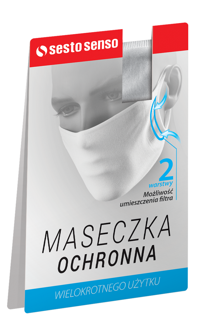 Fioletowa maseczka ochronna z podwójną warstwą i kieszenią Sesto Senso – swobodny oddech