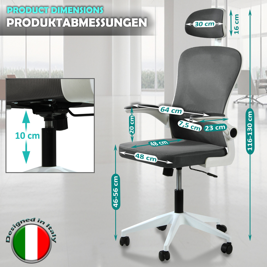 Fotel biurowy V1 ciemny szary