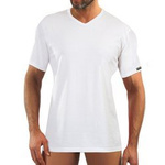 Biała koszulka męska T-shirt z dekoltem V 95% bawełna Sesto Senso – komfort na co dzień