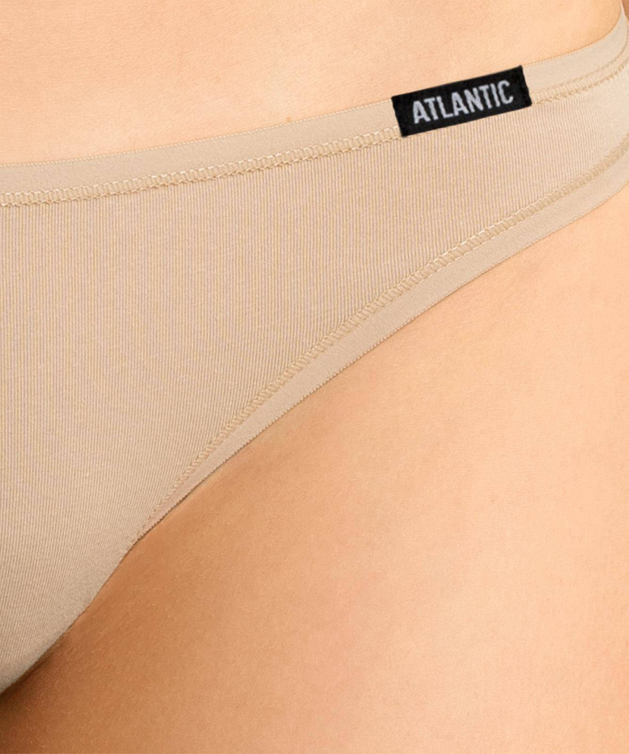 Beżowe klasyczne figi damskie 95% bawełna Atlantic – komfort na co dzień