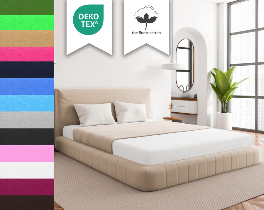 Prześcieradło Jersey z gumką białe