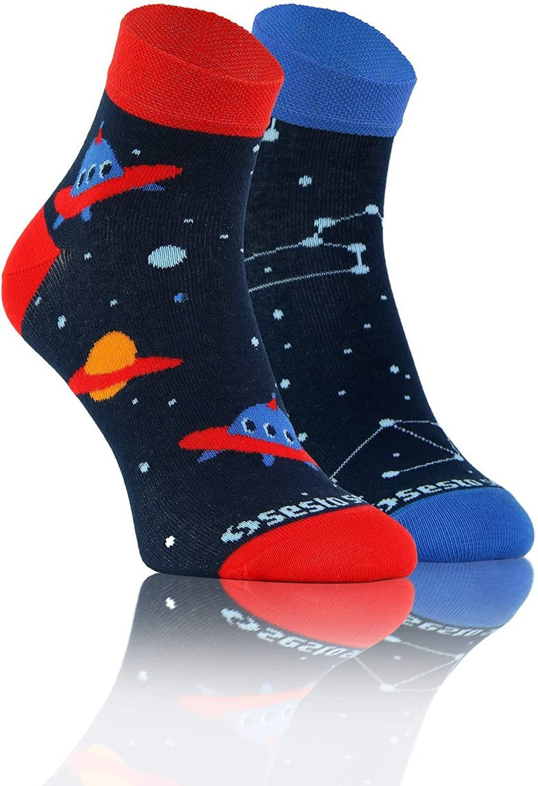 Kolorowe nieuciskające skarpety 3/4 unisex 90% bawełna Sesto Senso – idealne na prezent