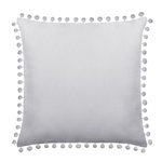 Srebrna dwustronna poszewka 45x45 cm z pomponami FLUFFY Spod Igły i Nitki – nowoczesny styl