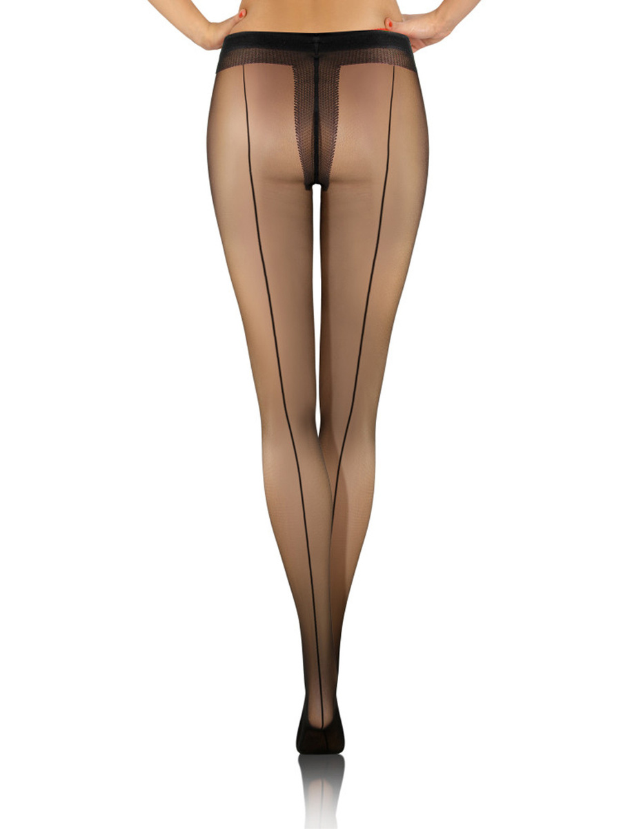 2X Rajstopy damskie ze szwem z tyłu Riga
