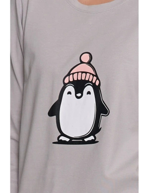 Bawełniana Piżama Damska Cozy Pingwin