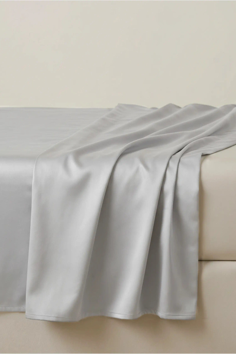 Prześcieradło Satynowe Szare Bez Gumki
