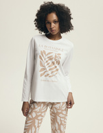 Damska piżama bawełniana Dextra ecru